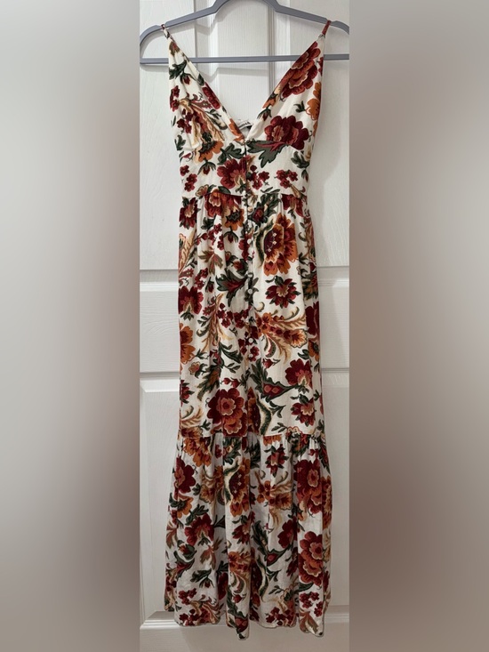 Abercrombie & Fitch Dresses & Skirts - Abercrombie & Fitch Linen-Blend Floral Ruffle Maxi Dress Size XXSP